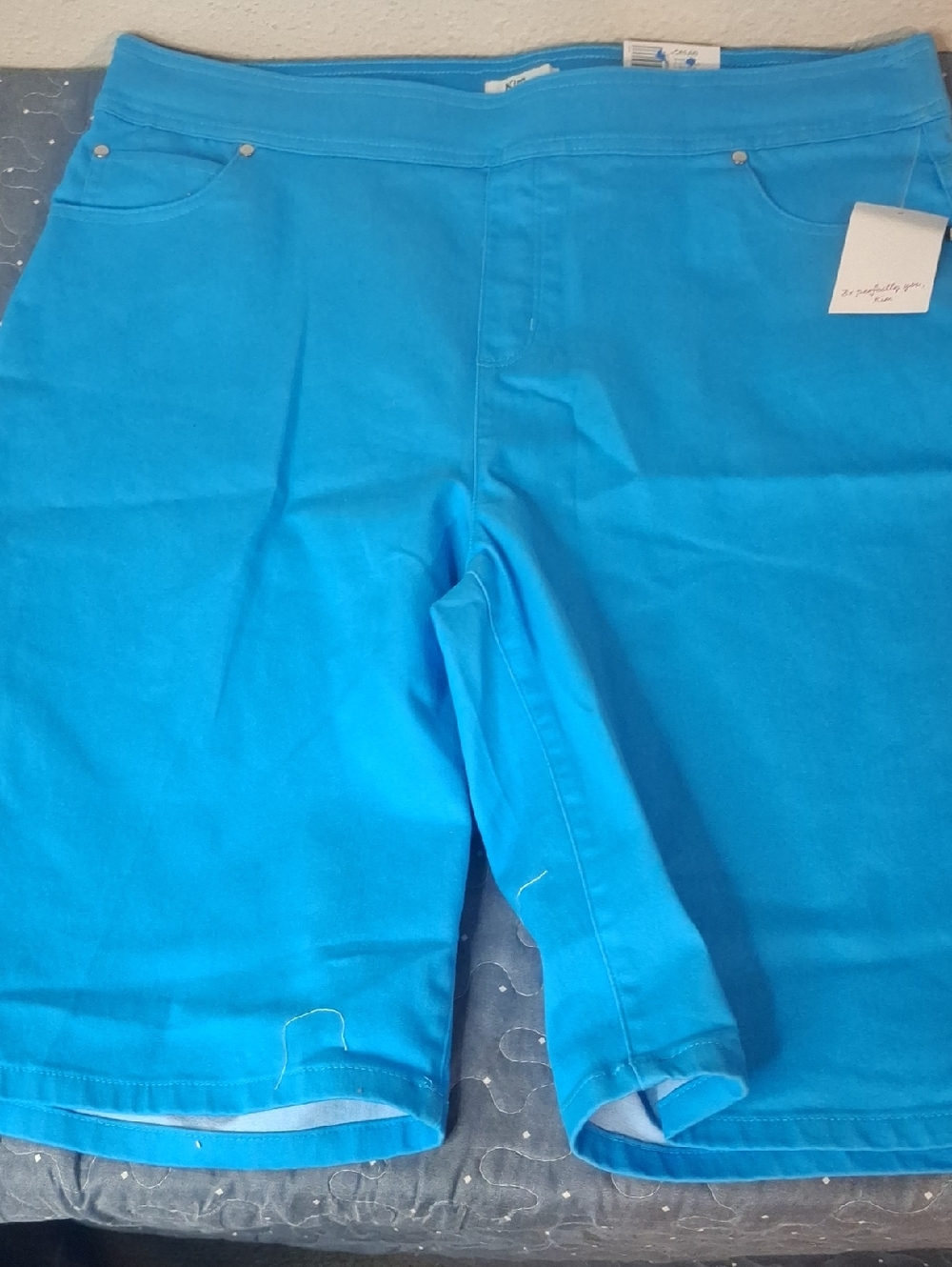 Kim Rogers Bright Turquoise Blue Women's Bermuda Shorts